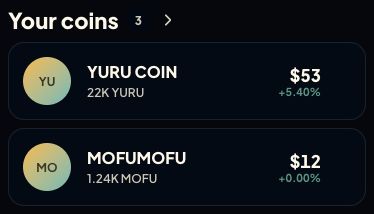 Check completion and balance — Check your YURU COIN balance